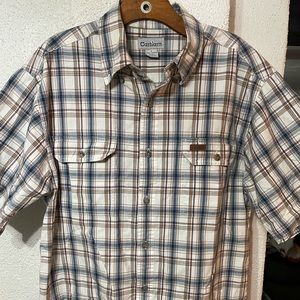 Men’s Large used Carhartt plaid Short Sleeve Button down shirt